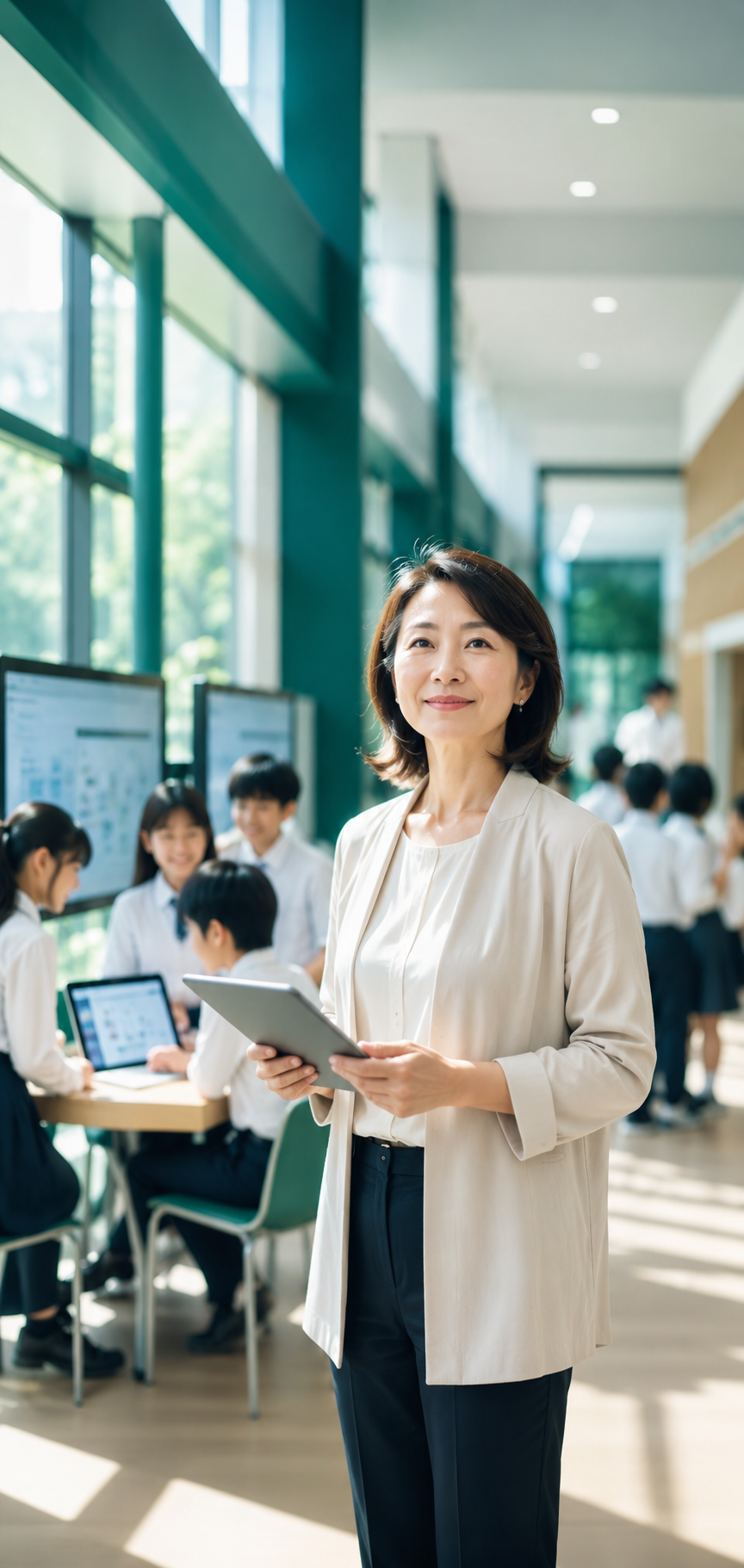 先生とタブレット